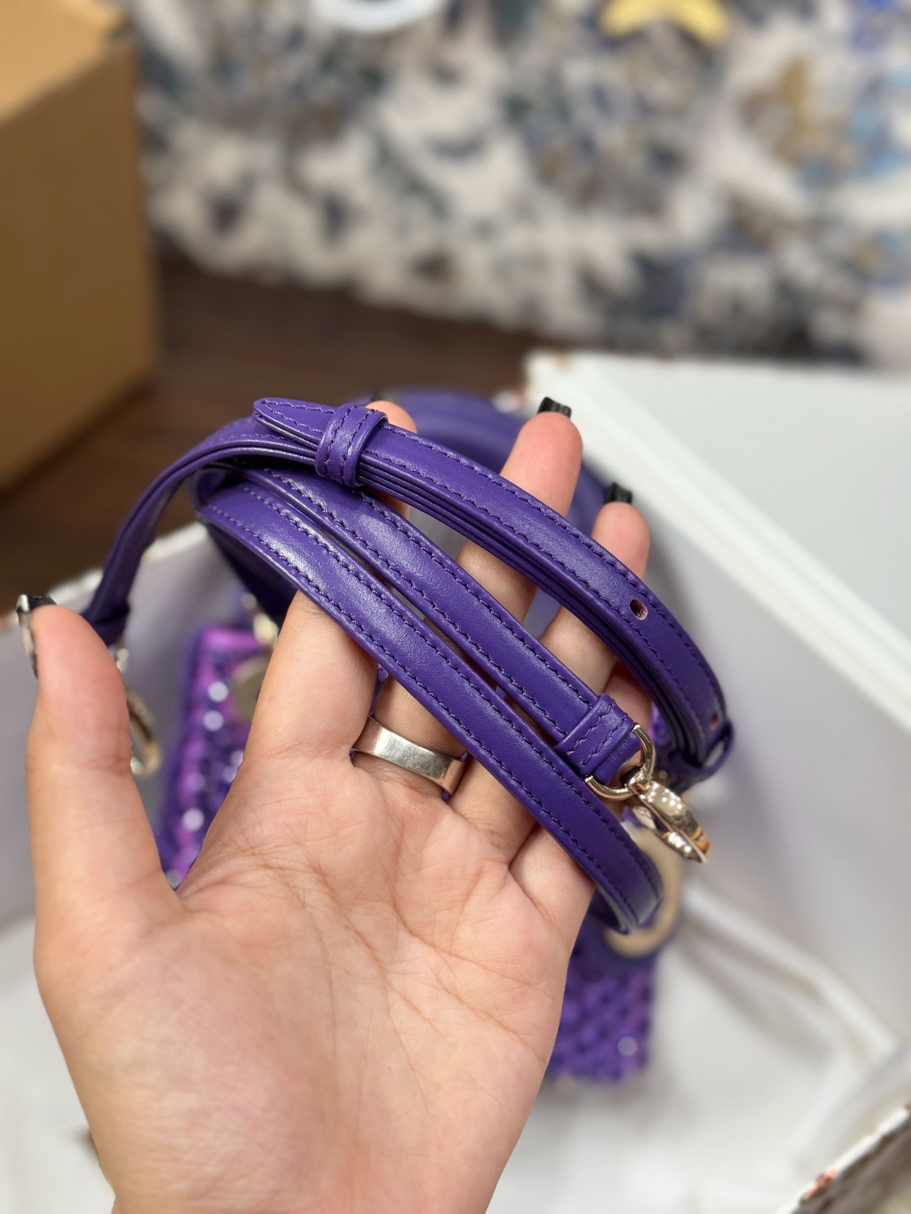 Dior Lady Womens Purple Beaded Pattern Replica Bags 12x10 (2) Dior Lady Womens Purple Beaded Pattern Replica Bags 12x10 (2)