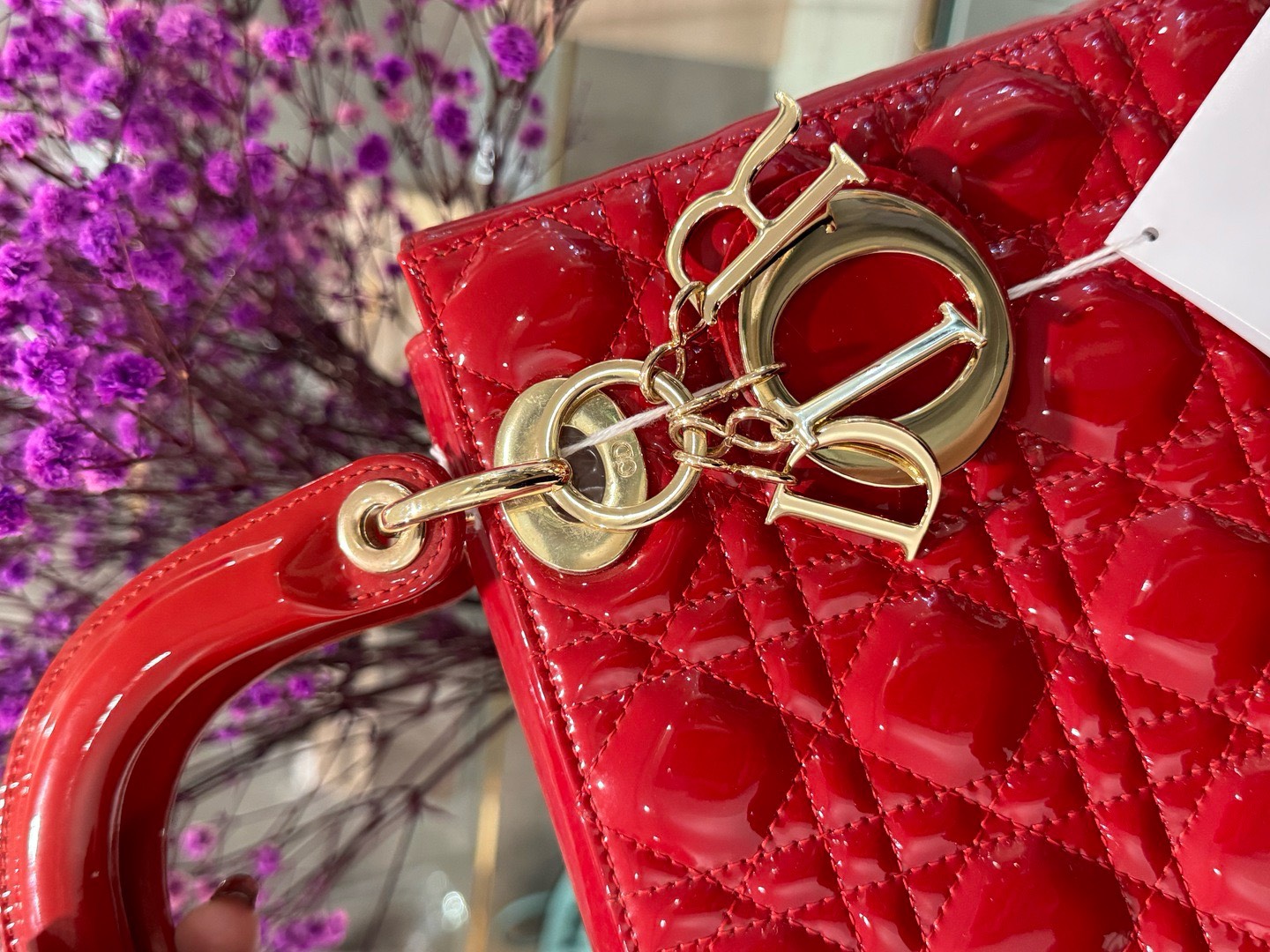 Dior Lady Womens Red Glossy Leather Replica Bags 20cm (4) Dior Lady Womens Red Glossy Leather Replica Bags 20cm (2)