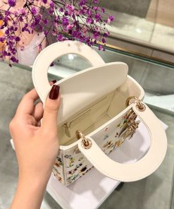 Dior Lady Womens Replica Bags Embroidered Motifs 17cm (2)
