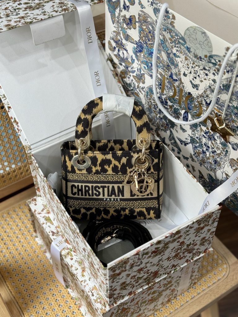 Dior Lady Womens Replica Handbags Embroidered Fabric 17cm (2)