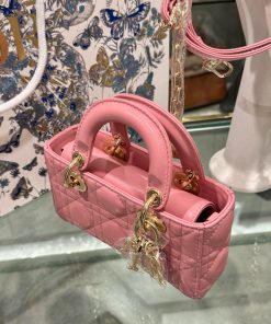 Dior Micro Lady D-Joy Womens Pink Replica Bags 16 (2)