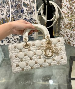 Dior Micro Lady D-Joy Womens White Sun Pattern Replica Bags 26x13 (2)
