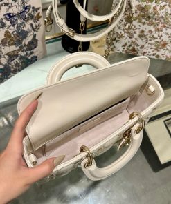 Dior Micro Lady D-Joy Womens White Sun Pattern Replica Bags 26x13 (2)