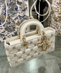 Dior Micro Lady D-Joy Womens White Sun Pattern Replica Bags 26x13 (2)