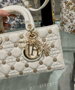 Dior Micro Lady D-Joy Womens White Sun Pattern Replica Bags 26x13 (2)