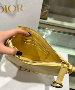 Dior Saddle Replica Bags Womens Cowhide Yellow 20x15x4cm (2)