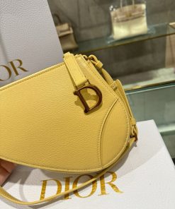 Dior Saddle Replica Bags Womens Cowhide Yellow 20x15x4cm (2)