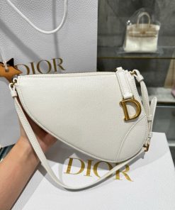 Dior Saddle Womens Replica Bags Cowhide White 20x15x4cm (2)