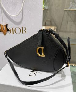 Dior Saddle Womens Replica Handbags Cowhide Black 20x15x4cm (2)