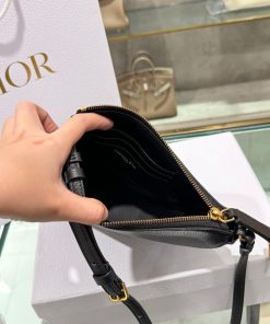 Dior Saddle Womens Replica Handbags Cowhide Black 20x15x4cm (2)