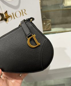 Dior Saddle Womens Replica Handbags Cowhide Black 20x15x4cm (2)