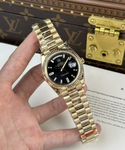 Đồng Hồ Rolex Day-Date 228238 Replica Watches Black Dial 185gram QF Factory 40mm (2)