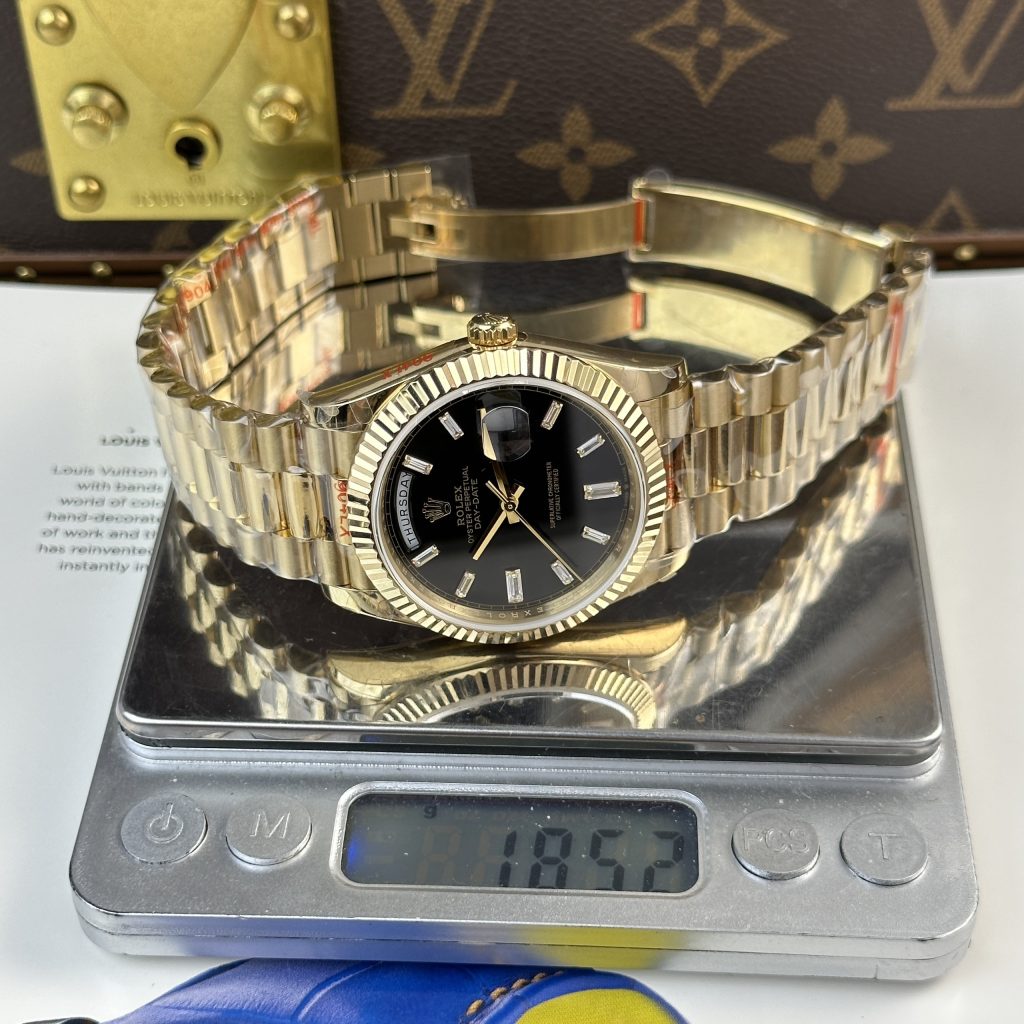 Đồng Hồ Rolex Day-Date 228238 Replica Watches Black Dial 185gram QF Factory 40mm (2)