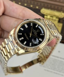 Đồng Hồ Rolex Day-Date 228238 Replica Watches Black Dial 185gram QF Factory 40mm (2)