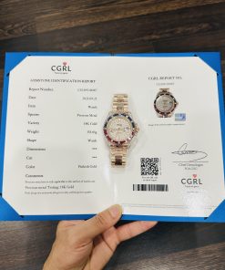 Rolex GMT-Master II 126755 SARU 18K Rose Gold Wrapped Custom Moissanite Ruby 41mm