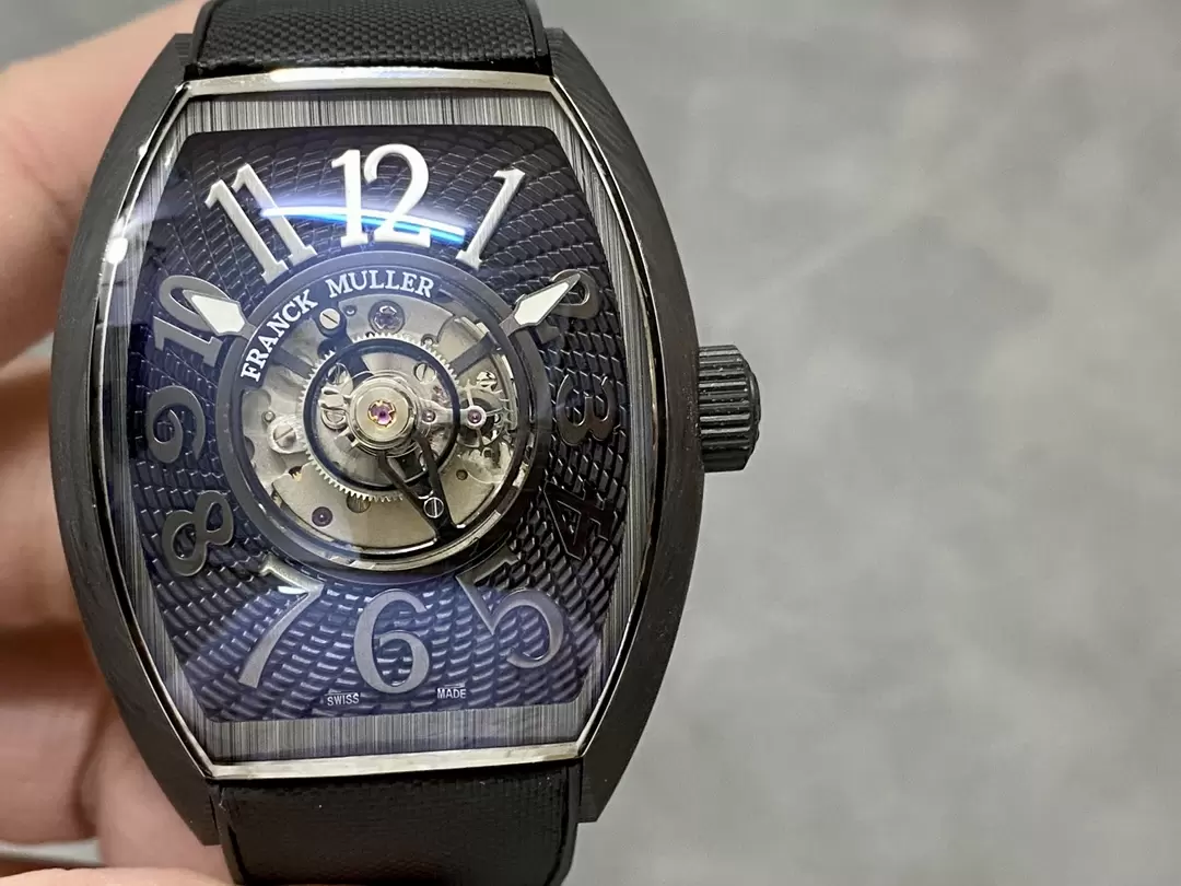 Franck Muller Grand Central Tourbillon Carbon Best Replica Watch Black 45MM Franck Muller Grand Central Tourbillon Carbon Best Replica Watch Black 45MM