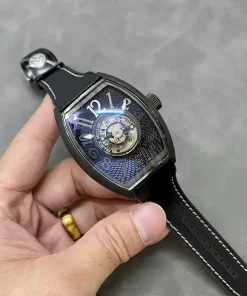 Franck Muller Grand Central Tourbillon Carbon Best Replica Watch Black 45MM