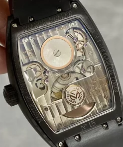 Franck Muller Grand Central Tourbillon Carbon Best Replica Watch Black 45MM