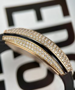 Franck Muller V32 Full Diamonds Replica Watches Rose Gold ABF 45mm (1)