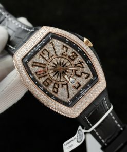 Franck Muller V45 Replica Watch Custom Moissanite Diamonds ABF Factory 45mm (2)