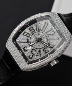 Franck Muller V45 SC DT Customs Moissanite Diamonds Best Replica 45mm (9)