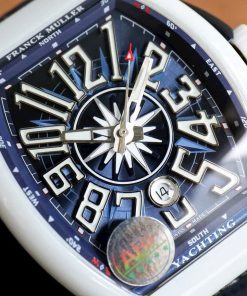 Franck Muller V45 White Ceramic Blue Dial Best Replica ABF Factory 45mm (2)