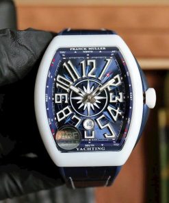 Franck Muller V45 White Ceramic Blue Dial Best Replica ABF Factory 45mm (2)