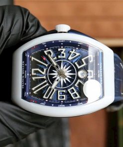 Franck Muller V45 White Ceramic Blue Dial Best Replica ABF Factory 45mm (2)