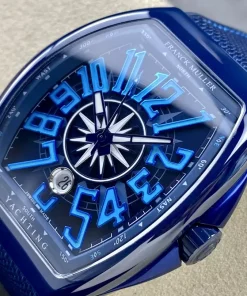 Franck Muller V45 Yachting Ceramic Blue Replica Watches 45mm (5)