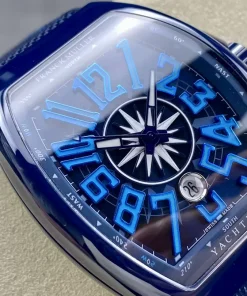 Franck Muller V45 Yachting Ceramic Blue Replica Watches 45mm (5)