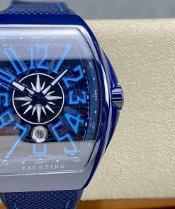 Franck Muller V45 Yachting Ceramic Blue Replica Watches 45mm (5)