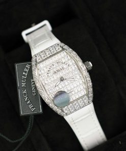 Franck Muller Vanguard V32 White Full Baguette Diamonds 36mm (2)