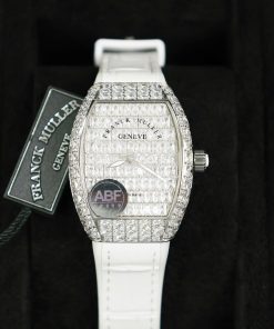 Franck Muller Vanguard V32 White Full Baguette Diamonds 36mm (2)