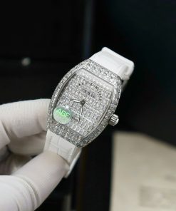 Franck Muller Vanguard V32 White Full Baguette Diamonds 36mm (2)