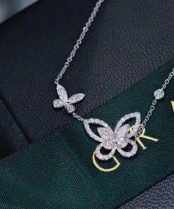 Graff Butterfly Shaped Necklace Custom Diamond 18K White Gold (2)