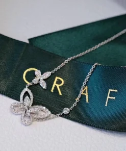 Graff Butterfly Shaped Necklace Custom Diamond 18K White Gold (2)