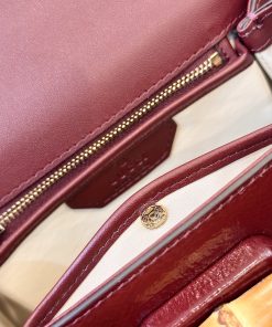 Gucci Bamboo Mini Womens Plum Red Replica Bags Size 21cm (2)