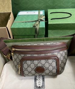 Gucci GG Supreme Canvas Hip Belt Replica Bags Size 22x15x4cm (2)