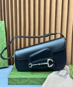 Gucci Horsebit 1955 Black Womes Replica Bags Size 26cm (2)