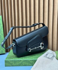 Gucci Horsebit 1955 Black Womes Replica Bags Size 26cm (2)