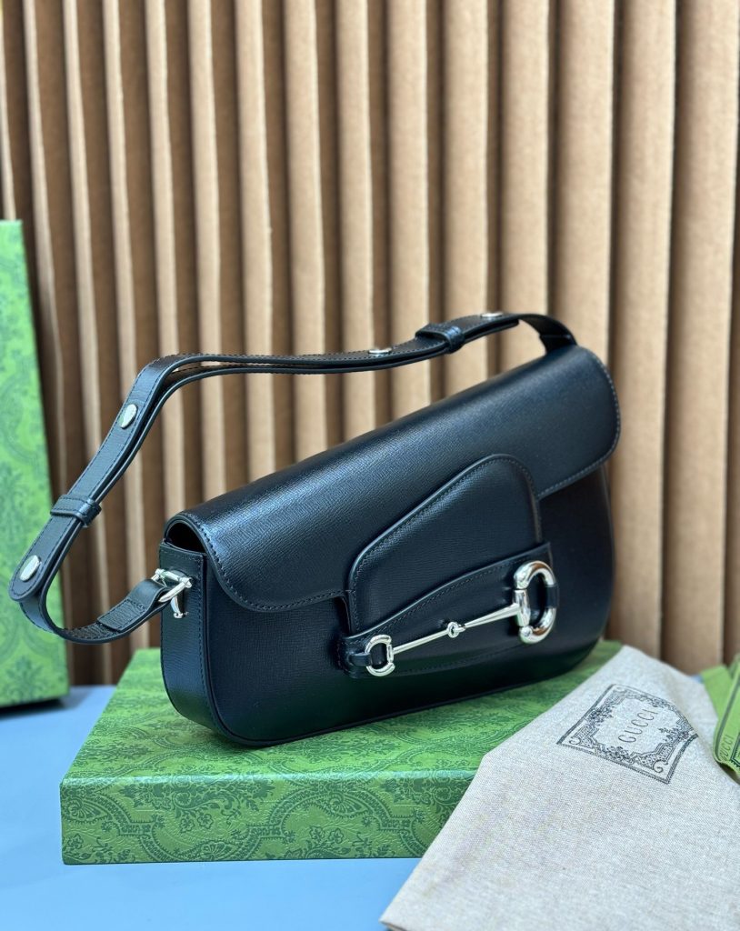 Gucci Horsebit 1955 Black Womes Replica Bags Size 26cm (2)