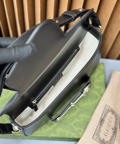 Gucci Horsebit 1955 Black Womes Replica Bags Size 26cm (2)