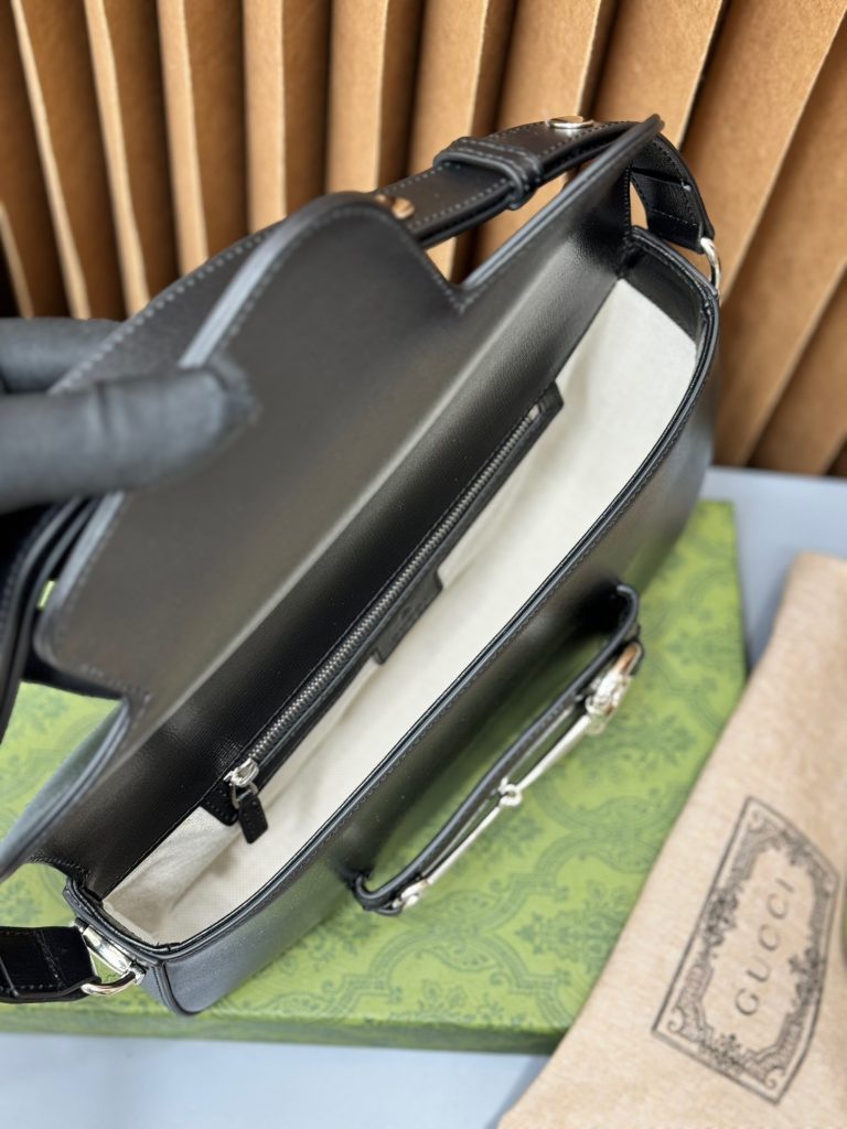 Gucci Horsebit 1955 Black Womes Replica Bags Size 26cm (2)