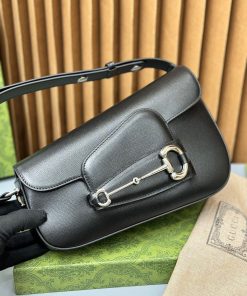 Gucci Horsebit 1955 Black Womes Replica Bags Size 26cm (2)