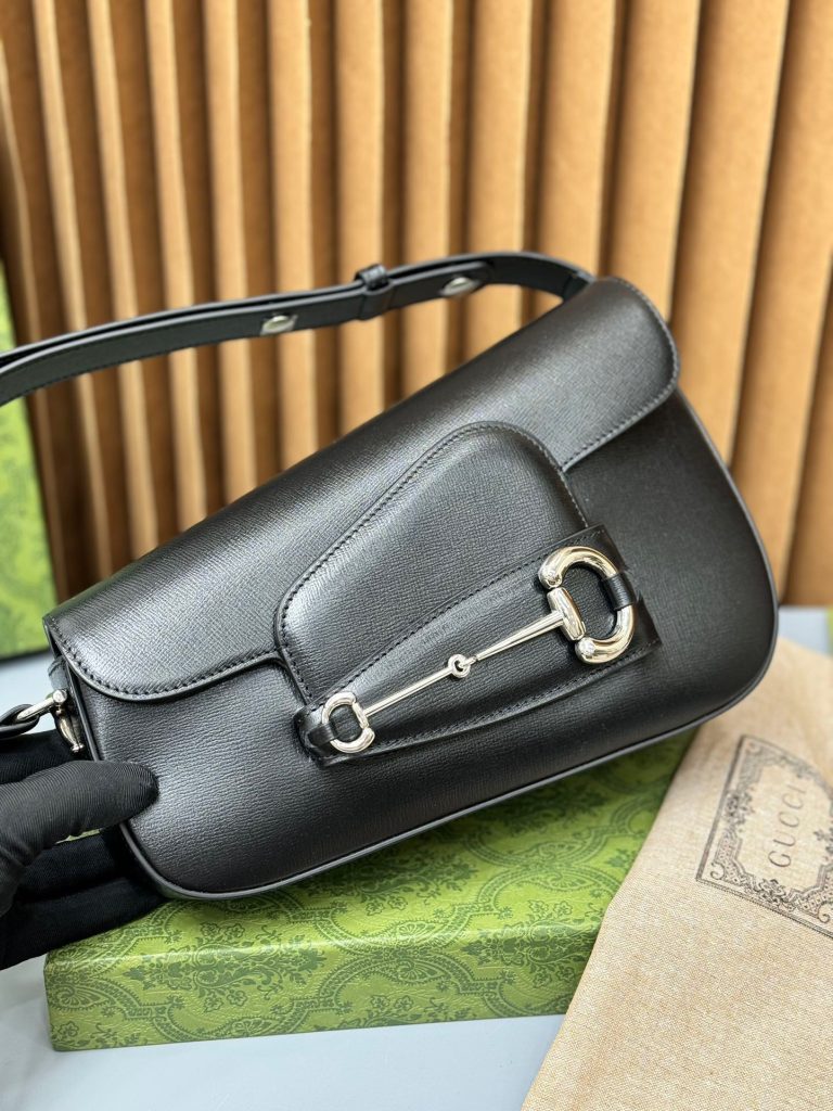 Gucci Horsebit 1955 Black Womes Replica Bags Size 26cm (2)