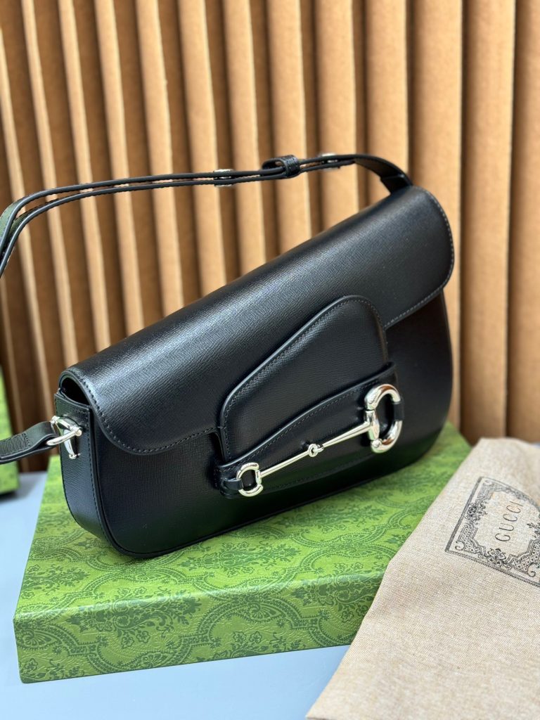 Gucci Horsebit 1955 Black Womes Replica Bags Size 26cm (2)