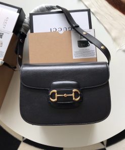 Gucci Horsebit 1955 Mini Black Leather Replica Bags 25cm (2)