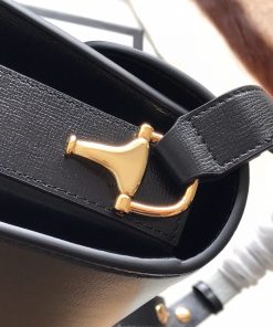 Gucci Horsebit 1955 Mini Black Leather Replica Bags 25cm (2)