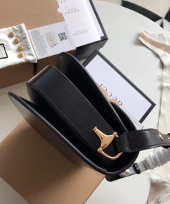 Gucci Horsebit 1955 Mini Black Leather Replica Bags 25cm (2)