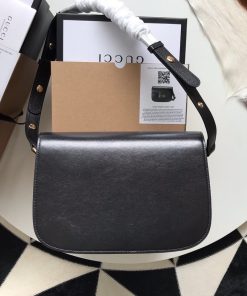 Gucci Horsebit 1955 Mini Black Leather Replica Bags 25cm (2)